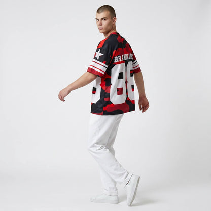 🔥 88 Red Camo Oversized Football Jersey – Bold Streetwear Sports Edition 🏈