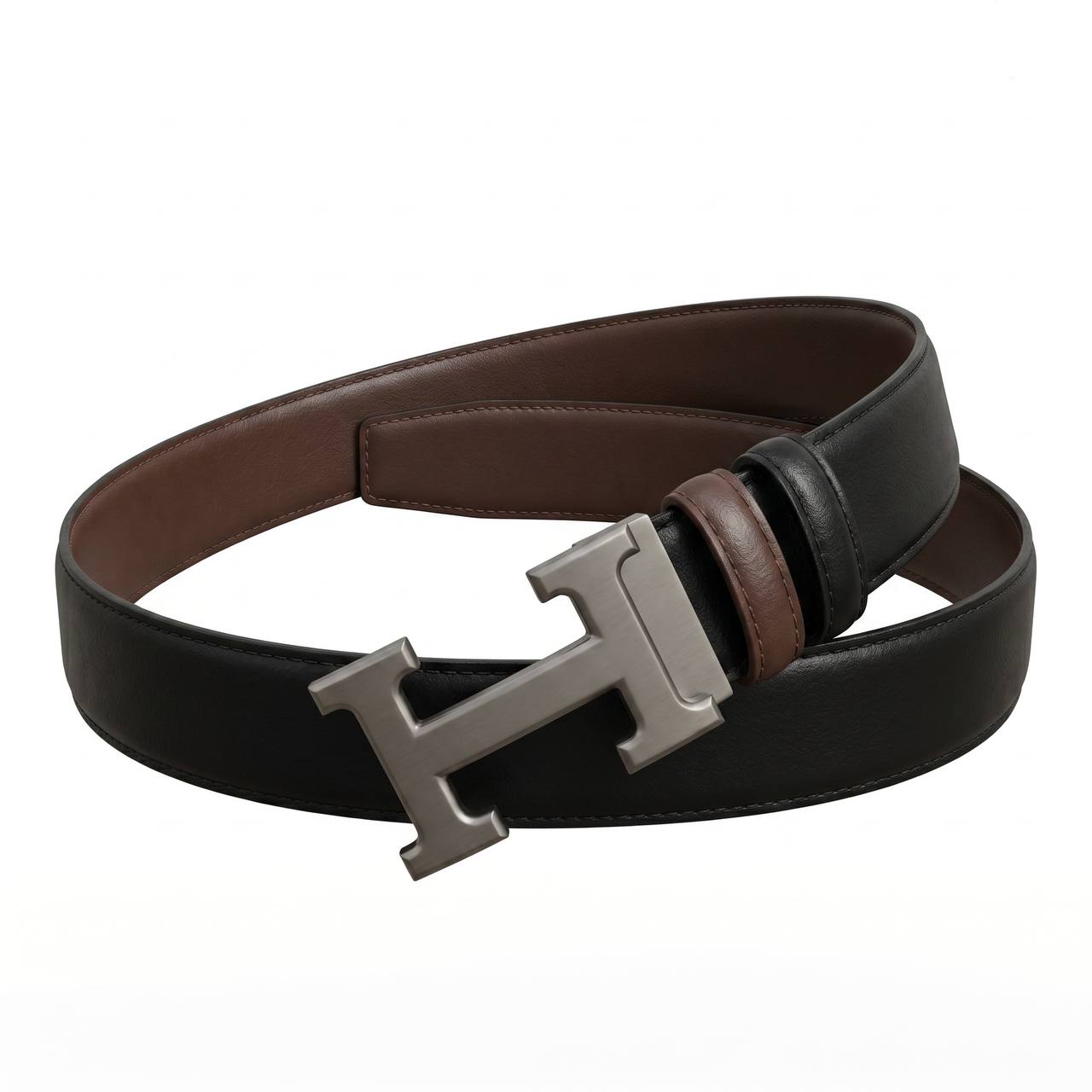 🖤 Hermès H Buckle Reversible Leather Belt – Black & Brown | 115 CM ✨