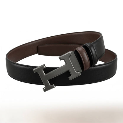 🖤 Hermès H Buckle Reversible Leather Belt – Black & Brown | 115 CM ✨