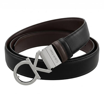 🔥 Calvin Klein CK Reversible Leather Belt – Black & Brown | 120 CM 🖤🤎