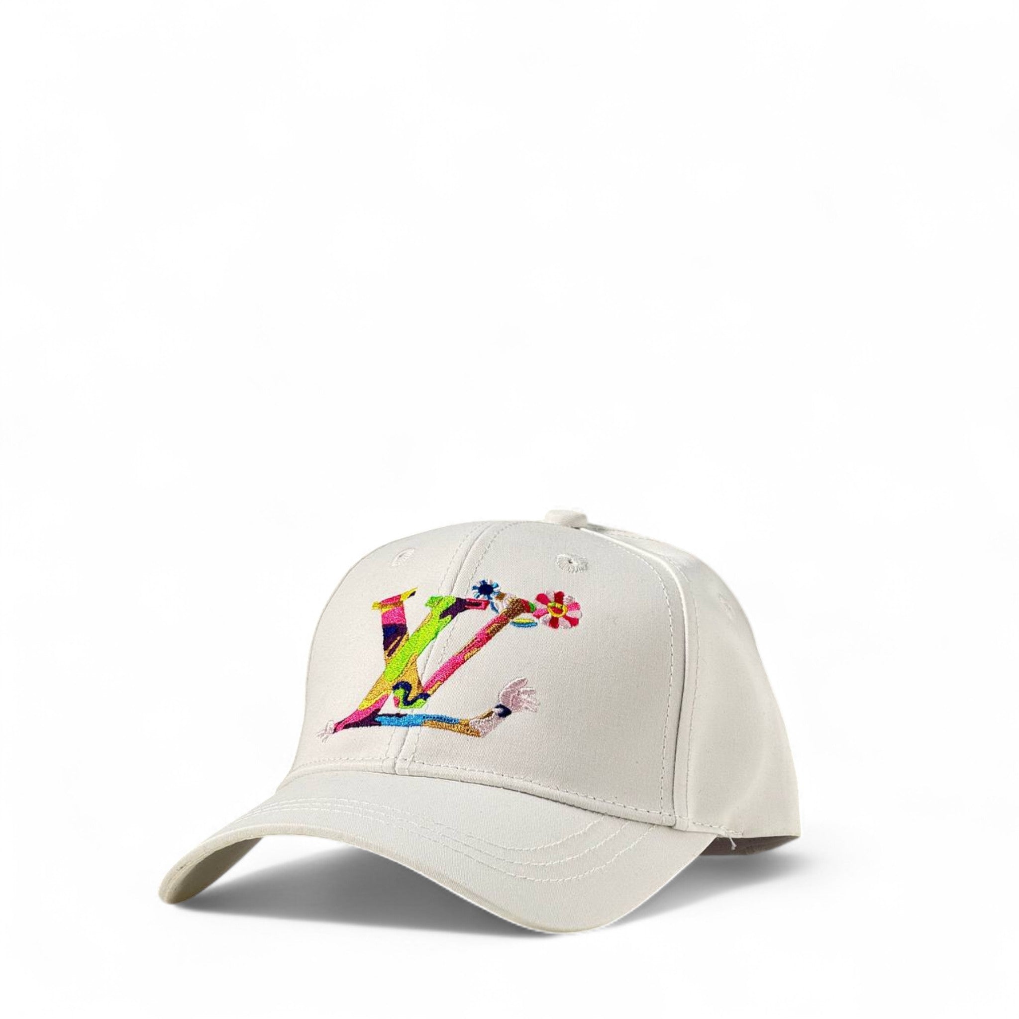 Louis Vuitton White Multicolor Cap 🎨 | Artistic Monogram Edition