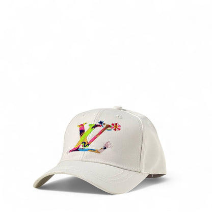 Louis Vuitton White Multicolor Cap 🎨 | Artistic Monogram Edition