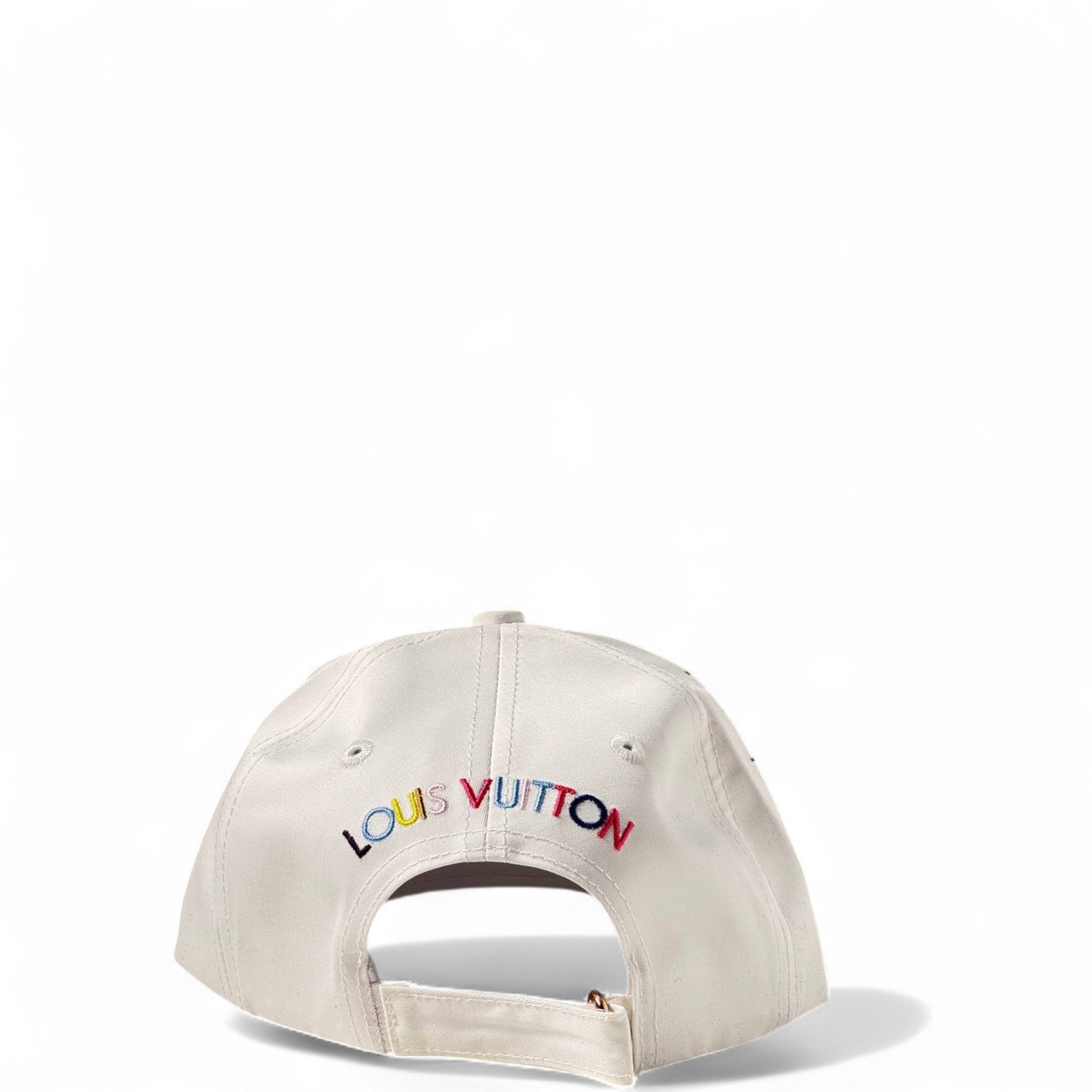 Louis Vuitton White Multicolor Cap 🎨 | Artistic Monogram Edition