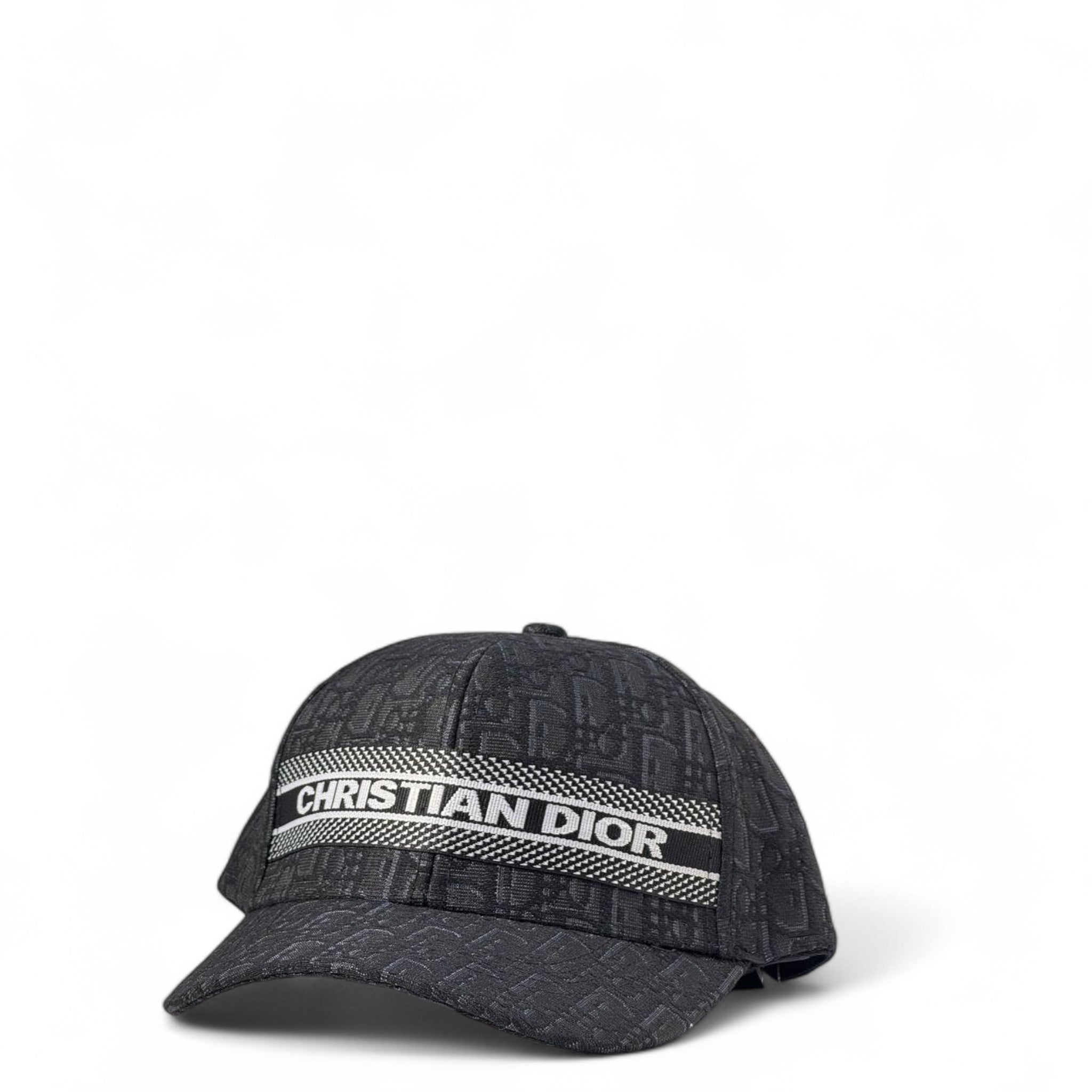 Christian Dior Oblique Black Logo Cap – Embroidered Band Edition