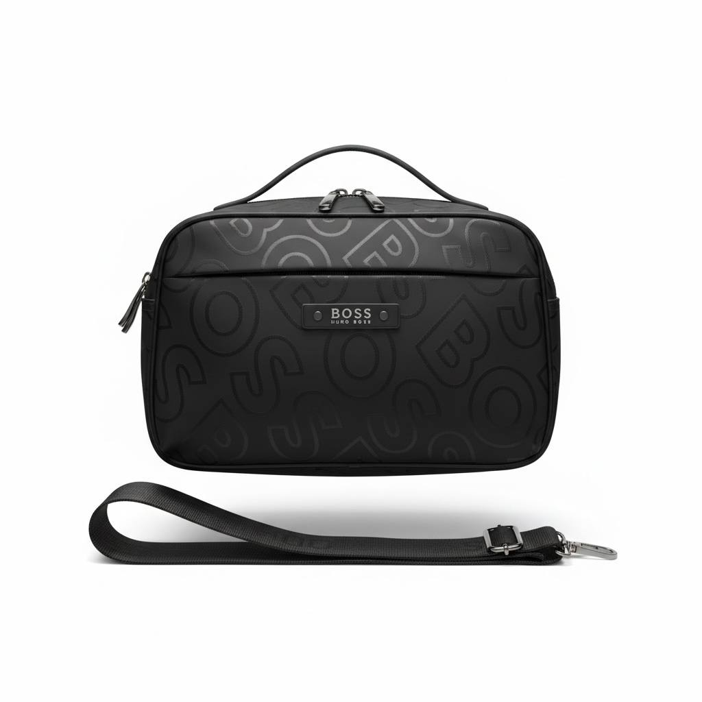 BOSS Hugo Boss Monogram Travel Organizer Bag 🖤✨ | Premium Luxury Pouch