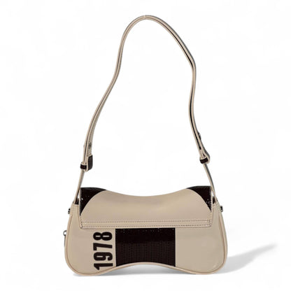 DIESEL “For Successful Living” Mini Shoulder Bag – Beige & Brown Y2K Edition ✨🔥