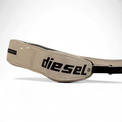 DIESEL “For Successful Living” Mini Shoulder Bag – Beige & Brown Y2K Edition ✨🔥