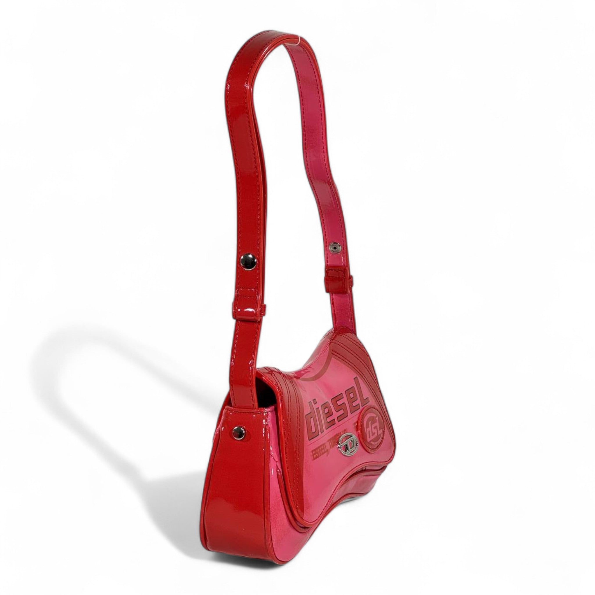 DIESEL Hot Pink Y2K Mini Shoulder Bag 💖🔥 | Glossy DSL Logo Edition