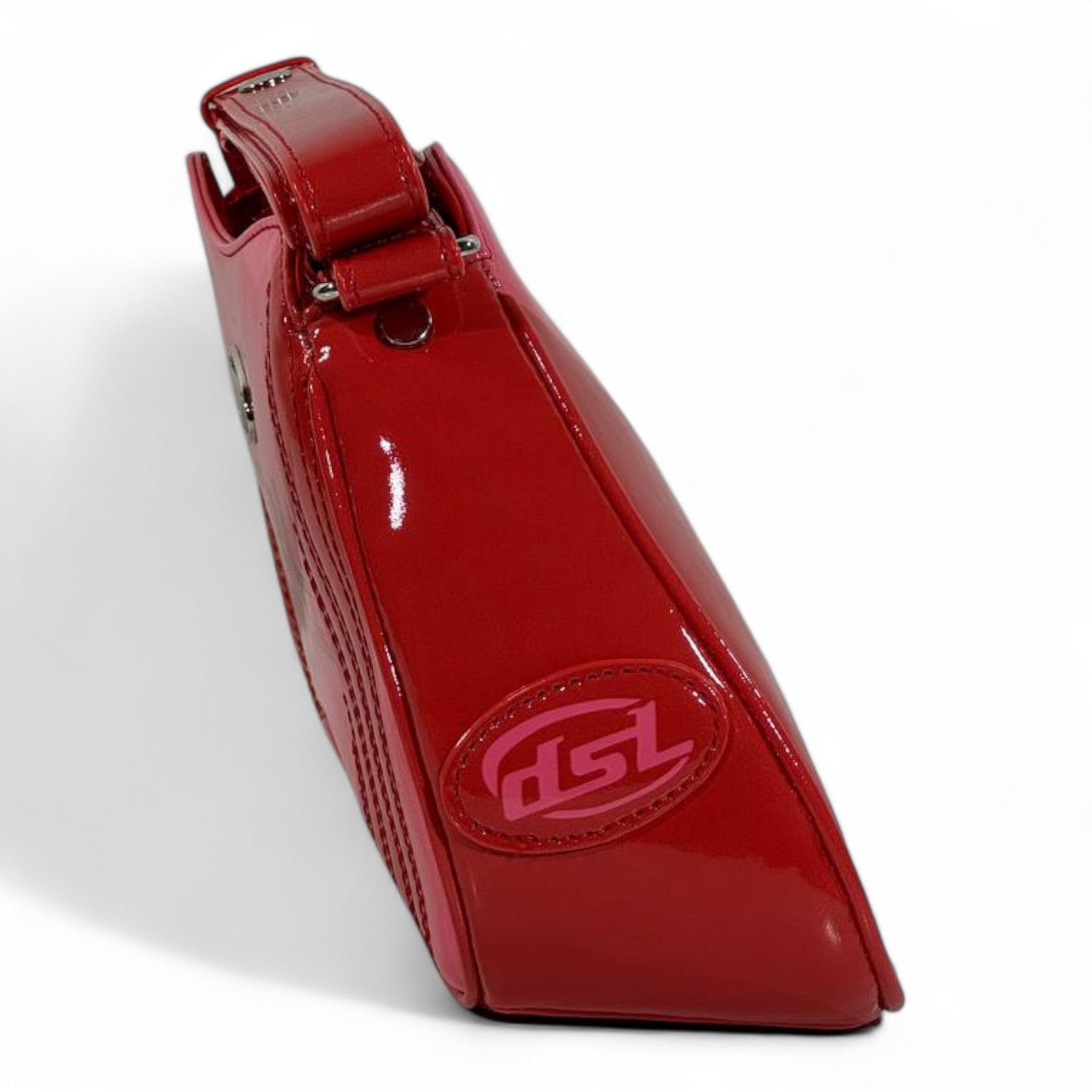 DIESEL Hot Pink & Red Gloss Y2K Shoulder Bag 💖🔥 | Bold Logo Statement