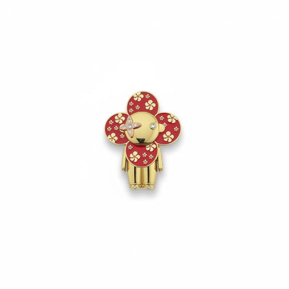 Louis Vuitton Vivienne Red Blossom Pendant 🌺✨ | Gold Collector Charm