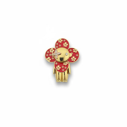 Louis Vuitton Vivienne Red Blossom Pendant 🌺✨ | Gold Collector Charm