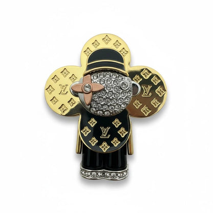 Louis Vuitton Vivienne Monogram Crystal Pendant ✨🖤 | Gold & Black Collector Edition