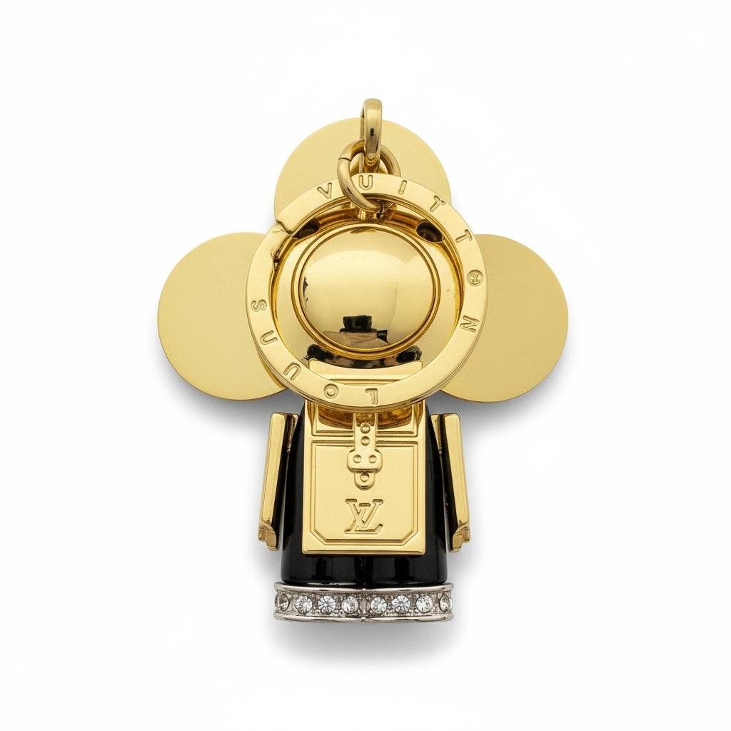 Louis Vuitton Vivienne Monogram Crystal Pendant ✨🖤 | Gold & Black Collector Edition