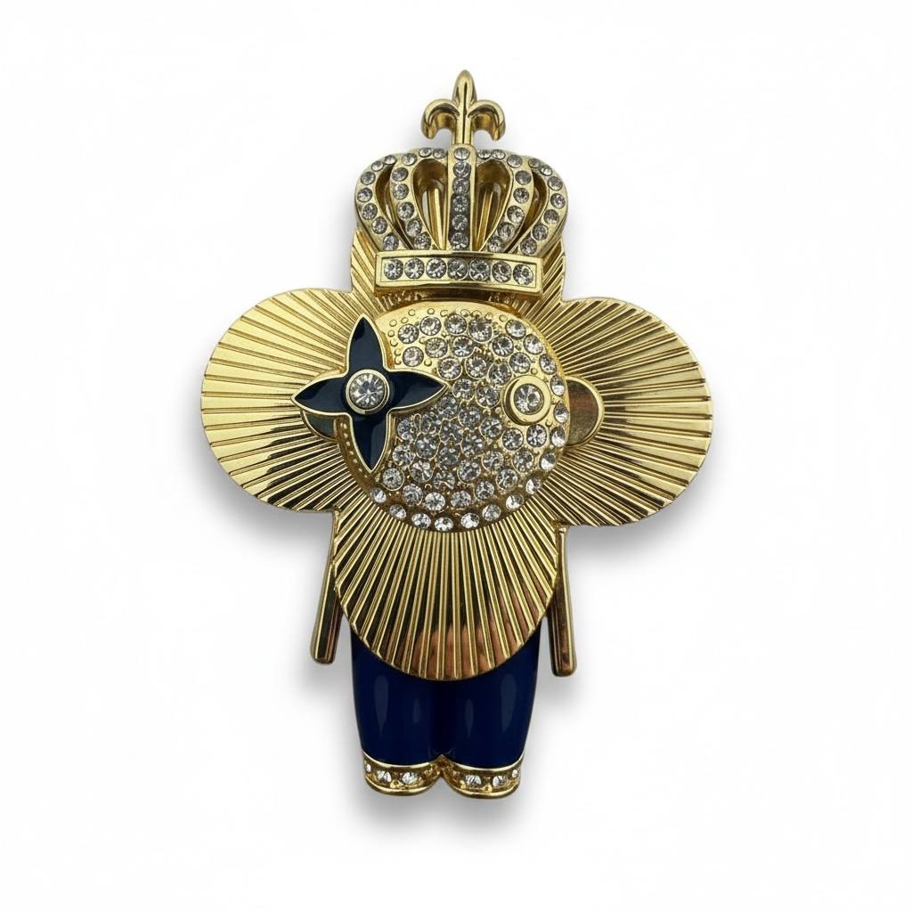 Louis Vuitton Vivienne Royal Crown Pendant 👑✨ | Gold & Crystal Collector Edition