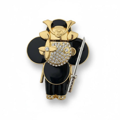 Louis Vuitton Vivienne Samurai Pendant ⚔️✨ | Black & Gold Crystal Collector Edition