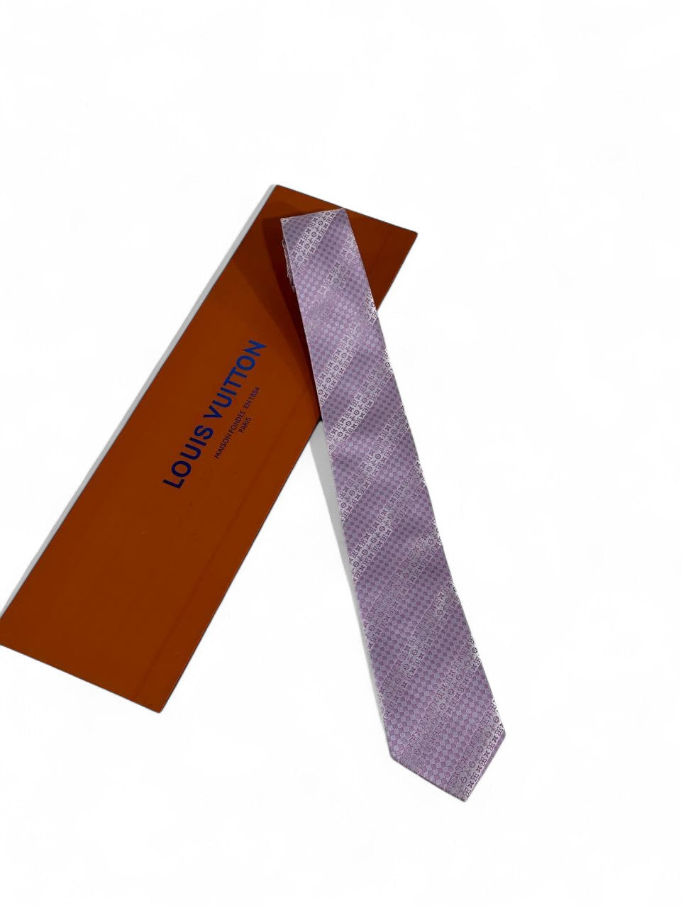 💜 Louis Vuitton Luxury Silk Tie – Lavender Monogram Pattern 👔✨ | Designer Men’s Necktie