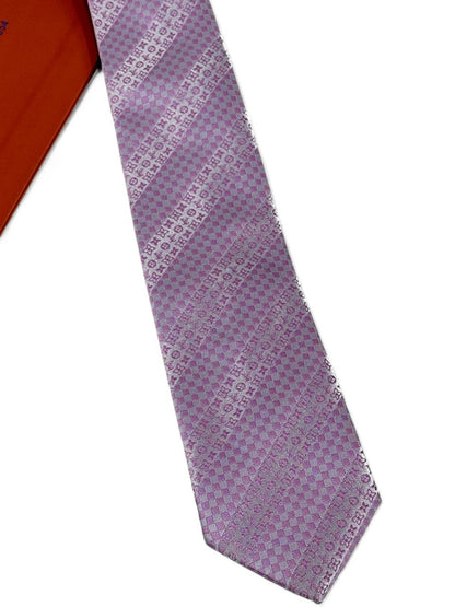 💜 Louis Vuitton Luxury Silk Tie – Lavender Monogram Pattern 👔✨ | Designer Men’s Necktie