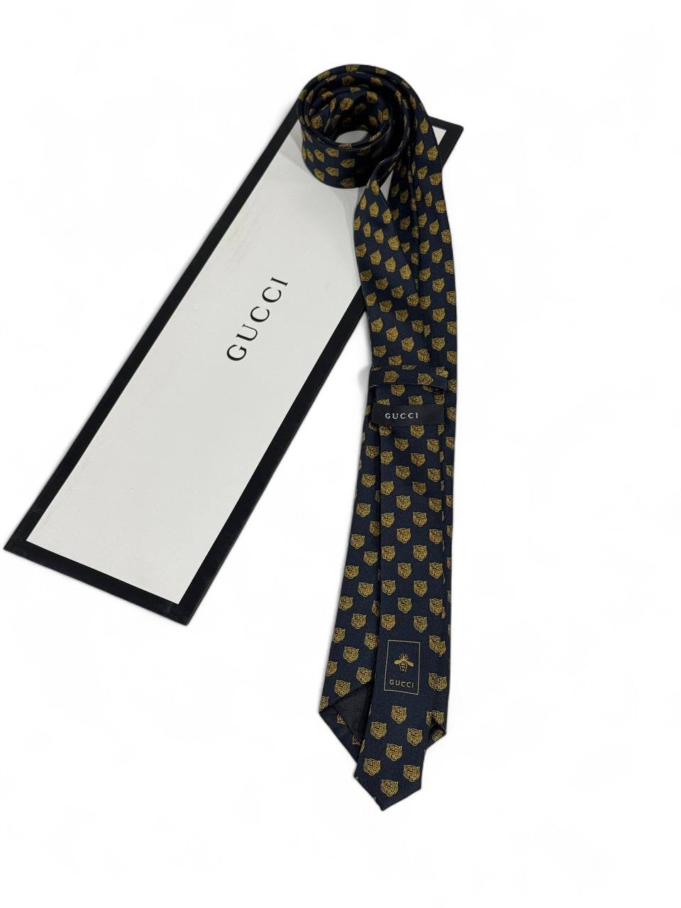 ✨ Gucci Luxury Silk Tie – Black with Golden Motif Pattern 👔💼 | Designer Men’s Necktie