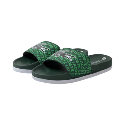 🐊 Lacoste All-Over Logo Slides – Forest Green Statement Edition 💚✨