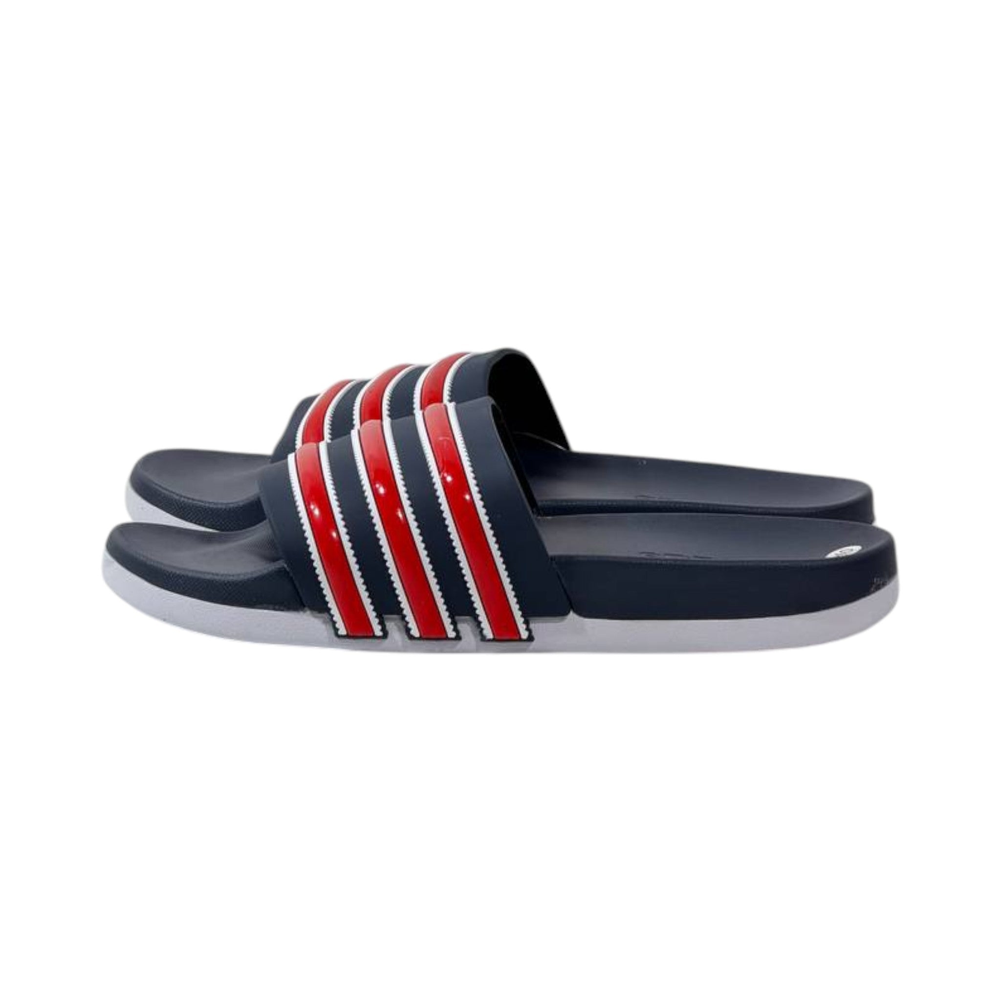 🩴 Adidas Adilette Heritage Slides – Navy Red Stripe Edition 🔵🔴✨