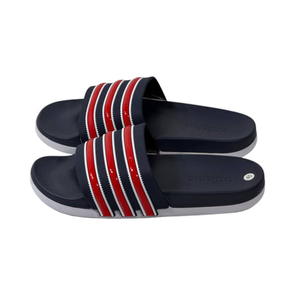 🩴 Adidas Adilette Heritage Slides – Navy Red Stripe Edition 🔵🔴✨