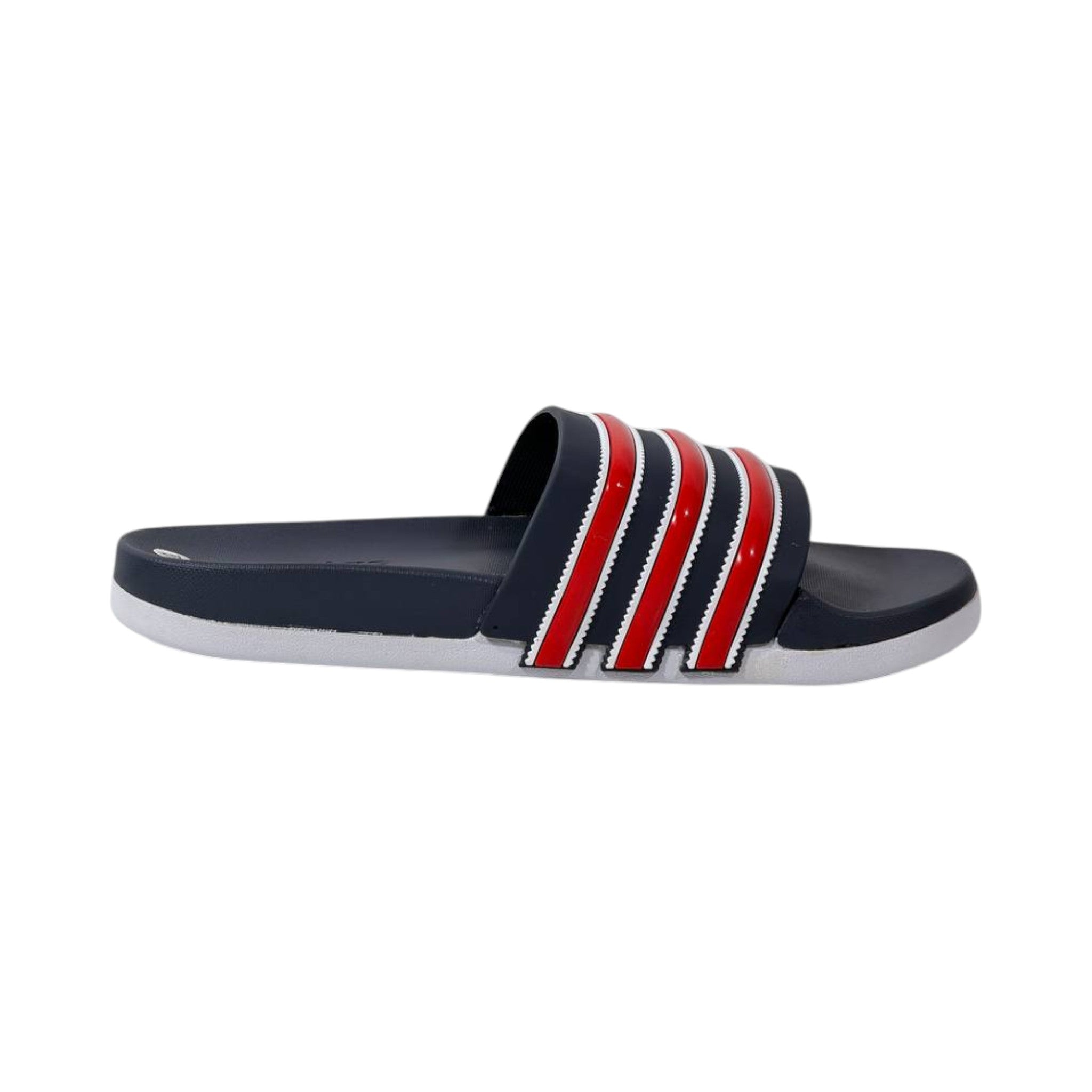 🩴 Adidas Adilette Heritage Slides – Navy Red Stripe Edition 🔵🔴✨