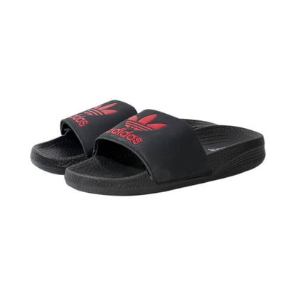 🩴 Adidas Originals Trefoil Slides – Black & Red Edition 🔴🖤✨