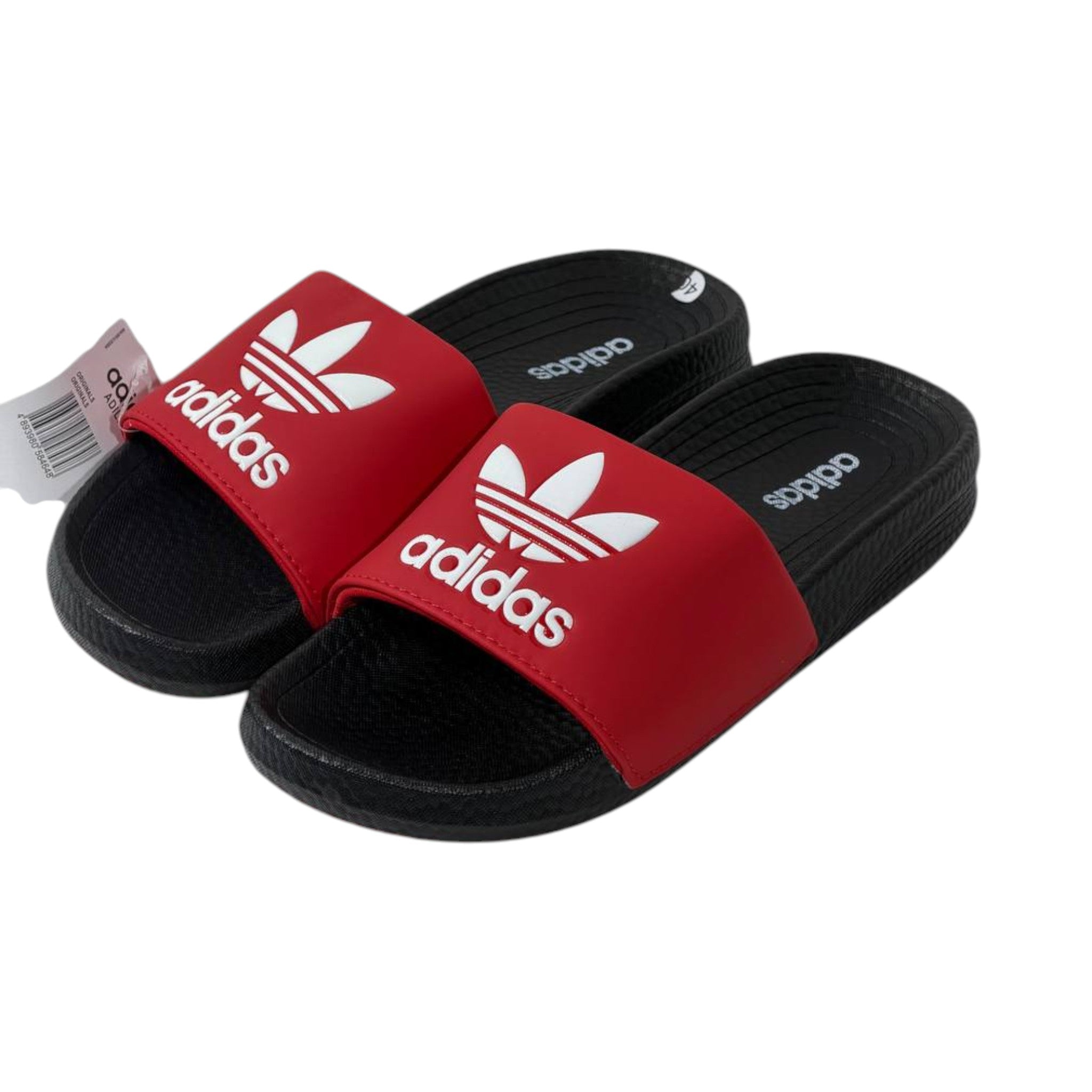 🔴 Adidas Originals Trefoil Slides – Red Statement Edition ❤️🖤✨