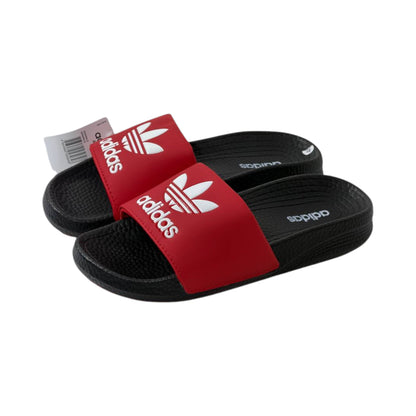 🔴 Adidas Originals Trefoil Slides – Red Statement Edition ❤️🖤✨