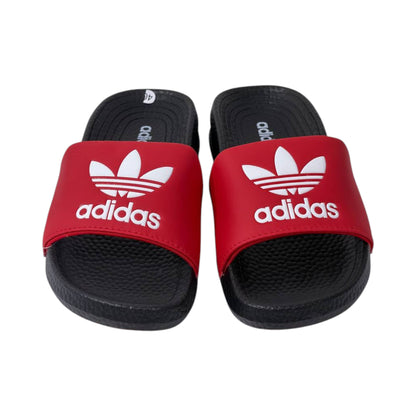 🔴 Adidas Originals Trefoil Slides – Red Statement Edition ❤️🖤✨