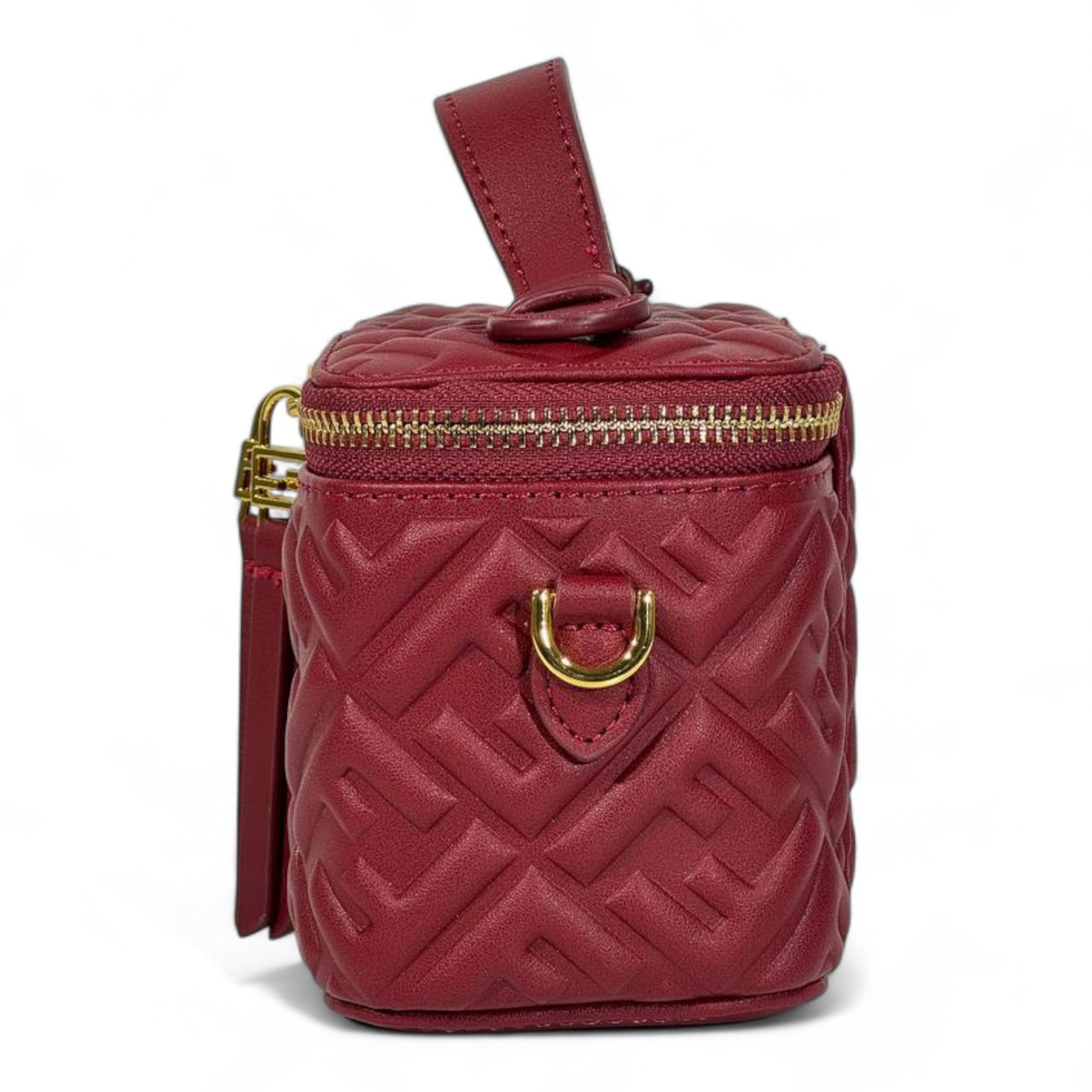 FENDI Red Nappa FF Vanity Box Bag ❤️✨ | Quilted Monogram & Gold Hardware