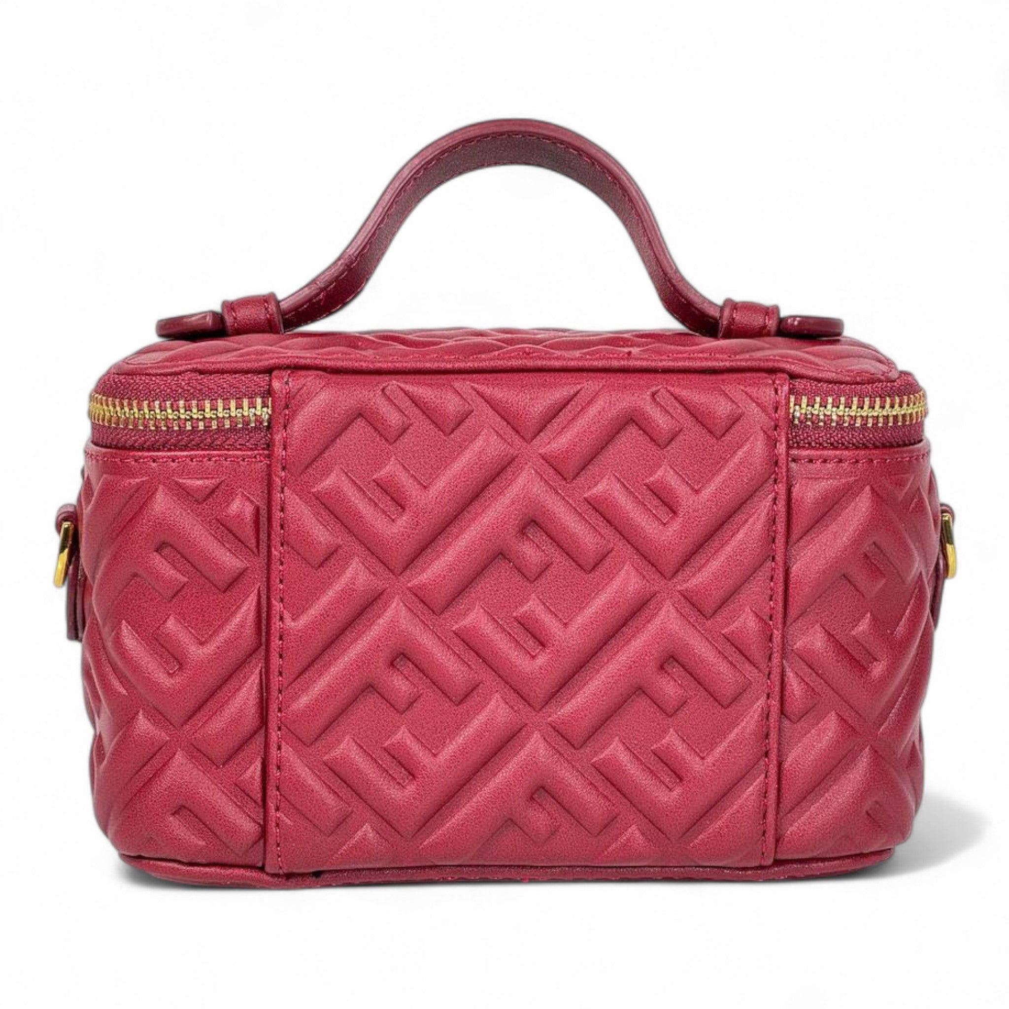 FENDI Red Nappa FF Vanity Box Bag ❤️✨ | Quilted Monogram & Gold Hardware