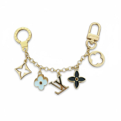 Louis Vuitton Pastel Monogram Charm Bracelet Keychain ✨🌸 | Gold LV Logo & Enamel Flowers