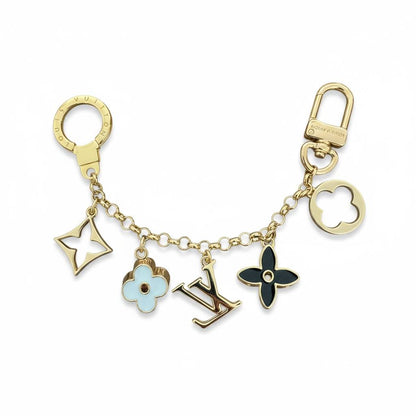 Louis Vuitton Pastel Monogram Charm Bracelet Keychain ✨🌸 | Gold LV Logo & Enamel Flowers