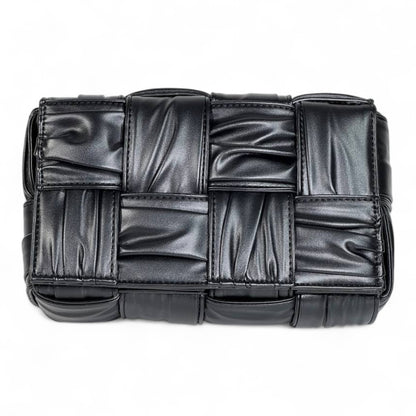 Bottega Veneta Black Padded Cassette Bag – High-Shine Intreccio Leather ✨🖤