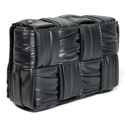 Bottega Veneta Black Padded Cassette Bag – High-Shine Intreccio Leather ✨🖤