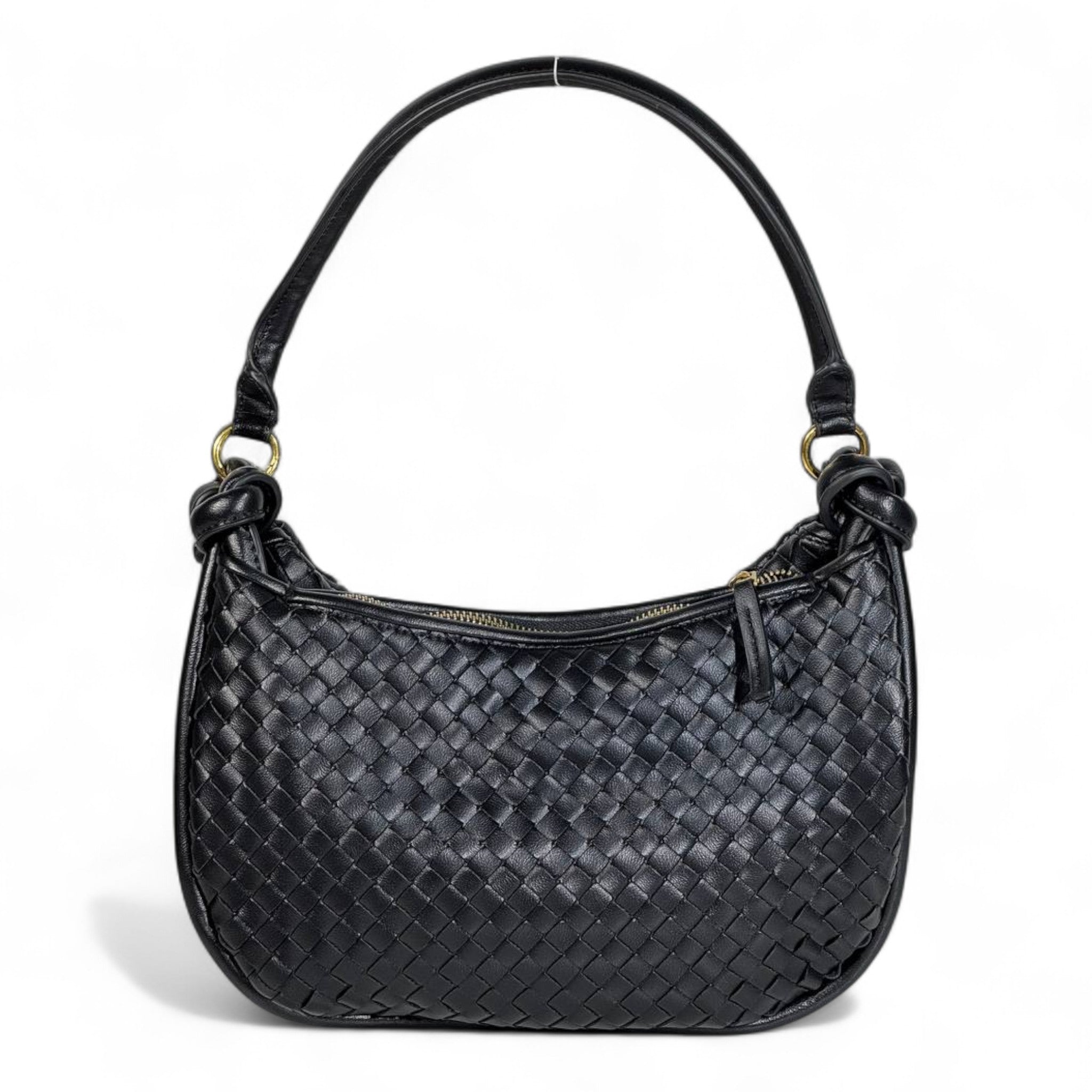 Bottega Veneta Woven Intreccio Shoulder Bag – Black Luxury Leather