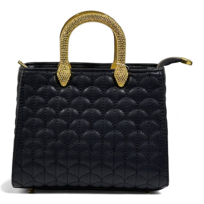 BVLGARI Black Quilted Handbag with Gold Serpent Handles – Luxury Iconic Design 🖤✨