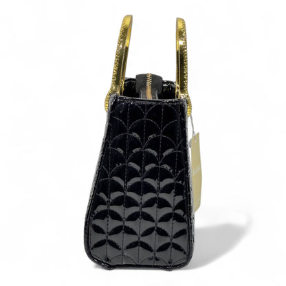BVLGARI Patent Black Quilted Handbag with Gold Serpent Handles – Elite Luxury Statement 🖤✨