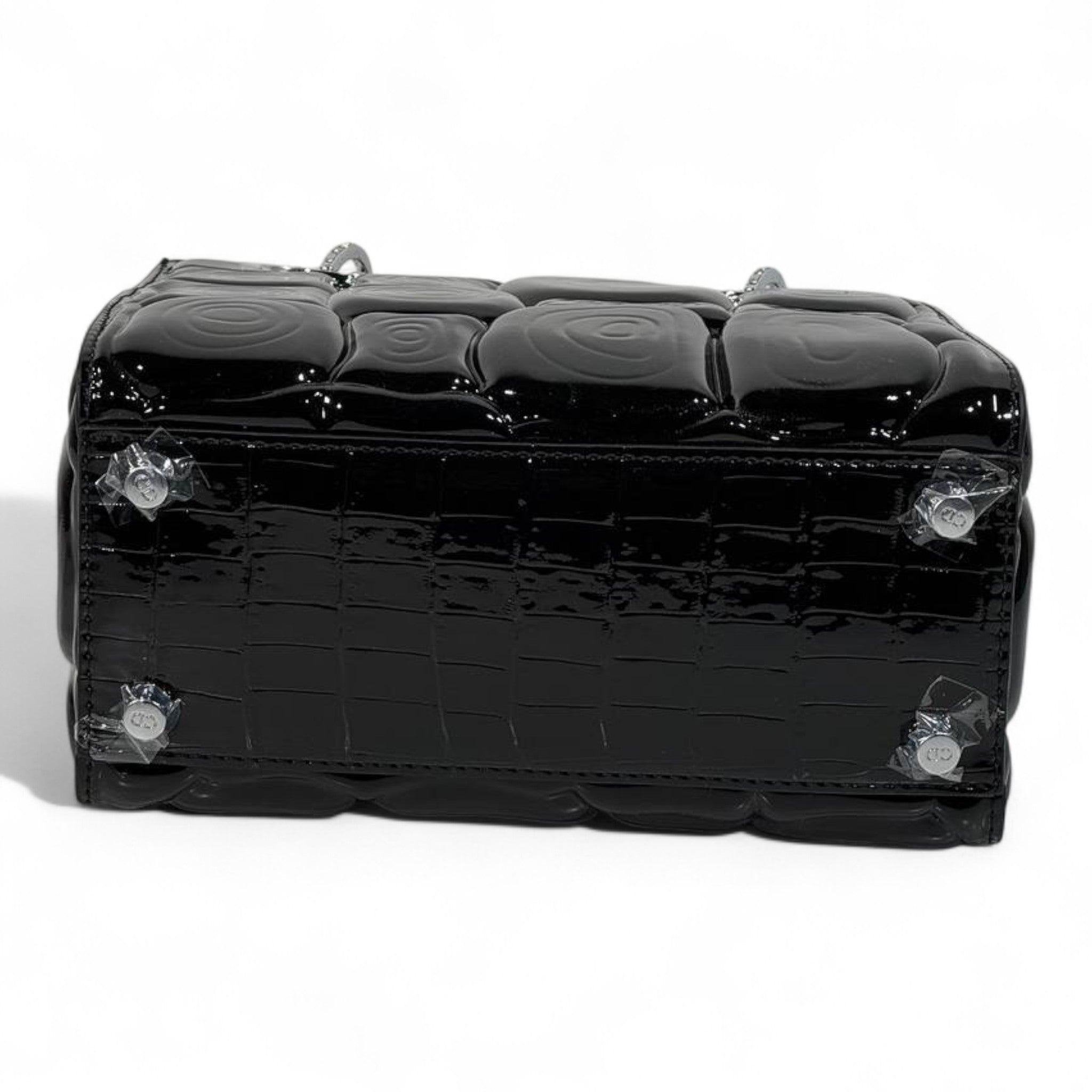 Dior Black Patent Lady Bag – Glossy Cannage Luxe with Crystal Charms 🖤✨