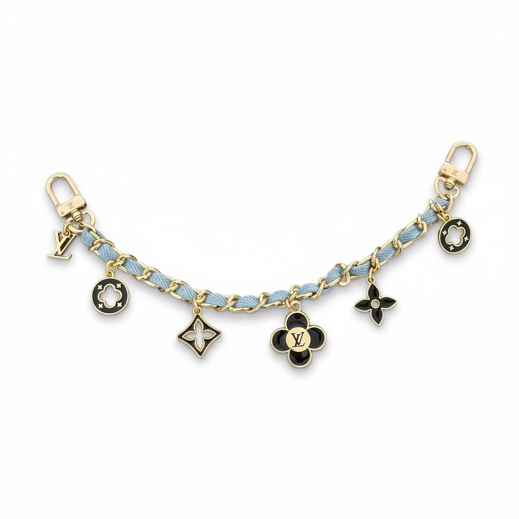 Louis Vuitton Gold & Blue Monogram Charm Chain ✨💙 | Luxury Bag Accessory