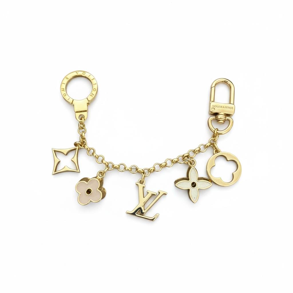 Louis Vuitton Gold Monogram Charm Chain ✨💛 | Luxury Bag Accessory & Keychain