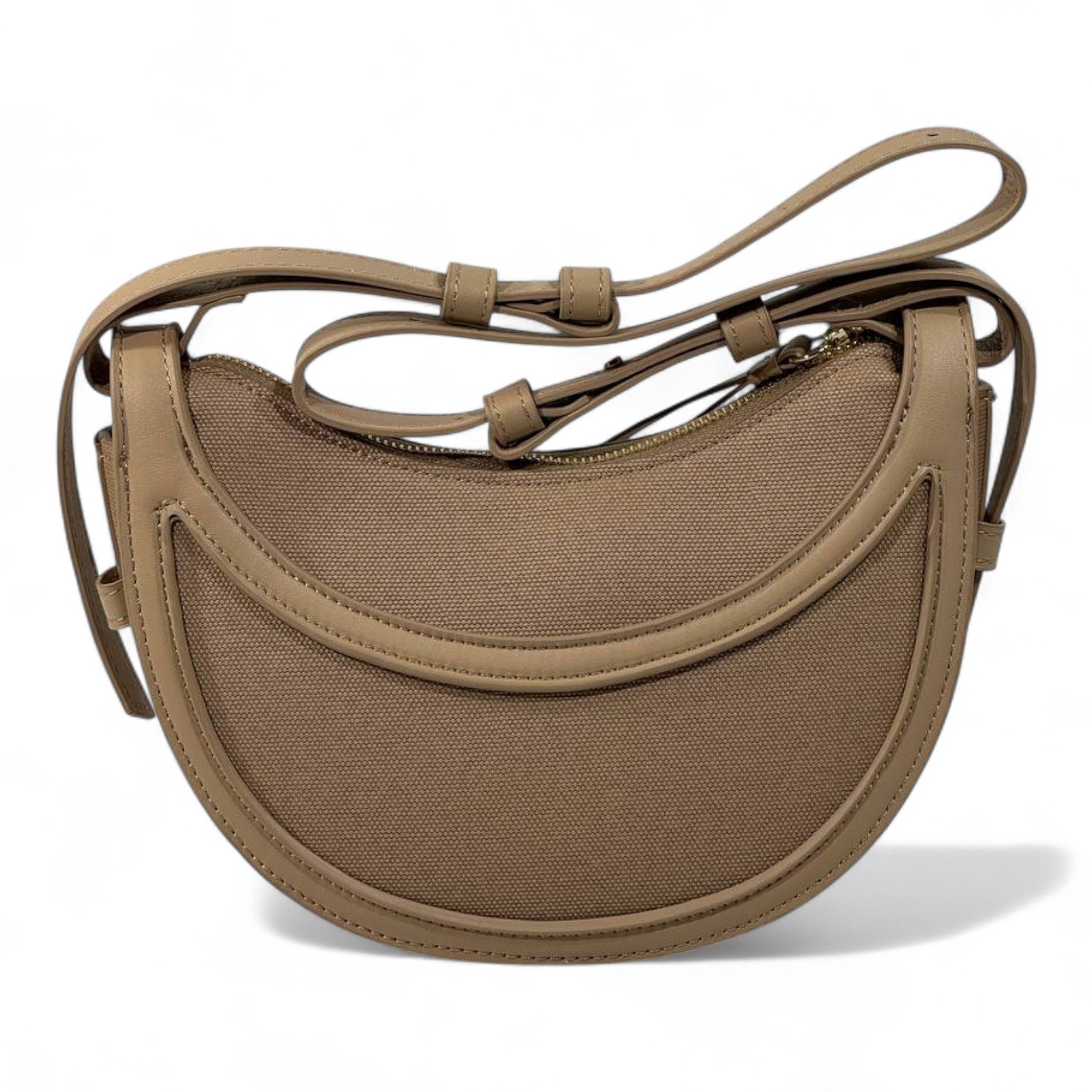 Polène Tan Half-Moon Crossbody Bag ✨🤎 | Minimalist French Sculpted Design
