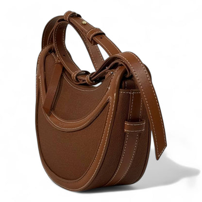 Polène Tan Brown Half-Moon Crossbody Bag ✨🤎 | Sculpted Minimalist French Design
