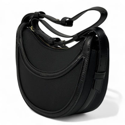 Polène Black Half-Moon Crossbody Bag ✨🖤 | Sculpted Minimalist French Luxury