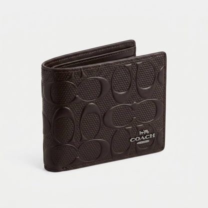 🖤 Coach Signature Embossed Leather Wallet – Dark Brown Edition ✨
