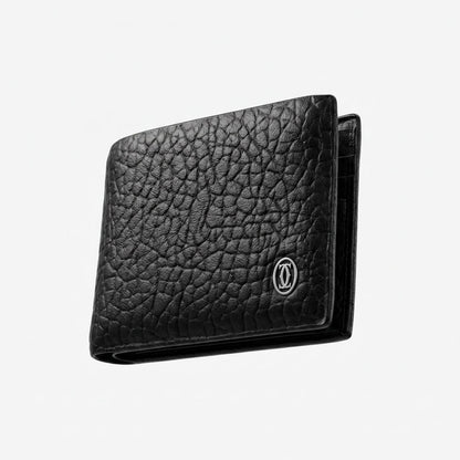 🖤 Cartier Pebbled Leather Bifold Wallet – Classic Black Luxury ✨