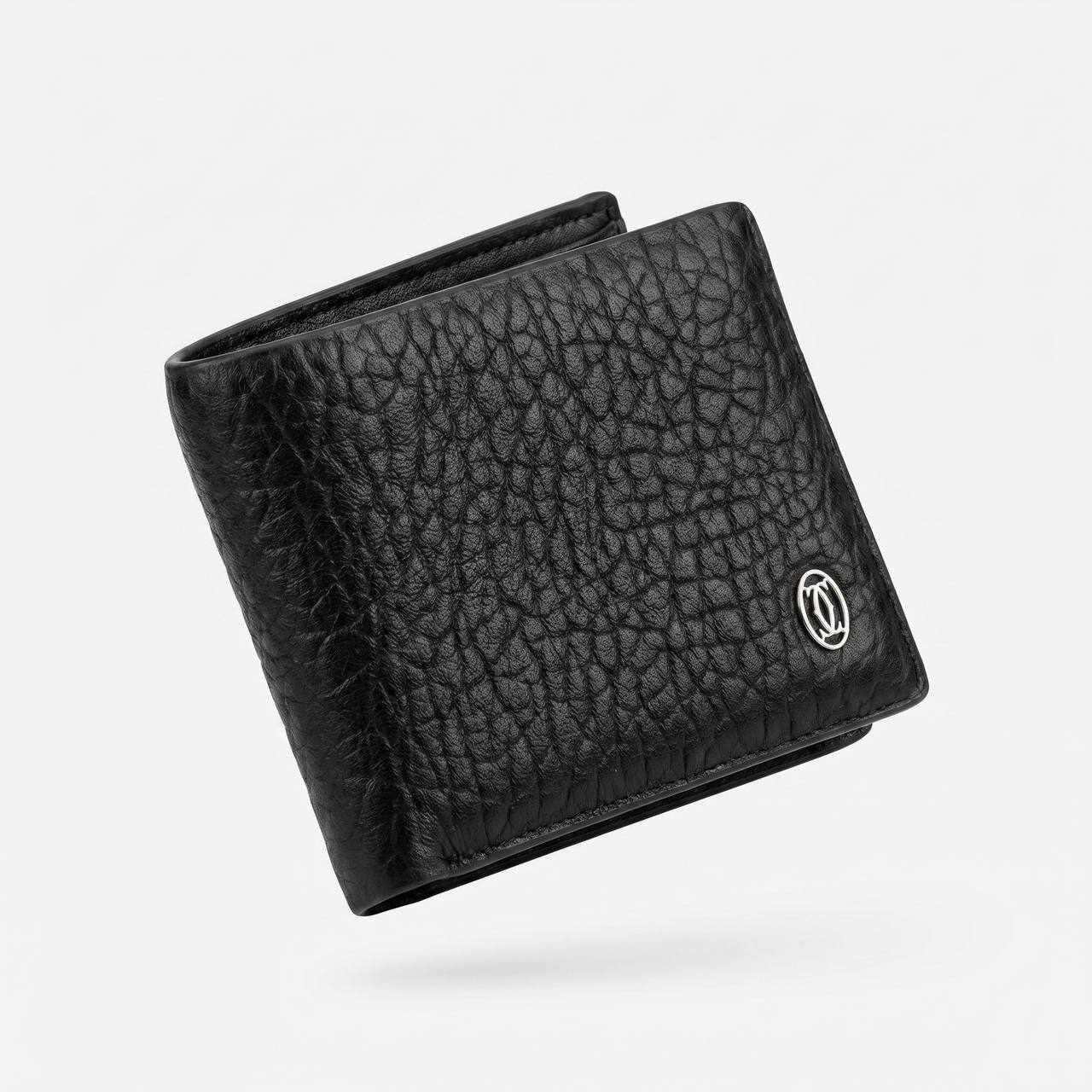 🖤 Cartier Pebbled Leather Bifold Wallet – Classic Black Luxury ✨