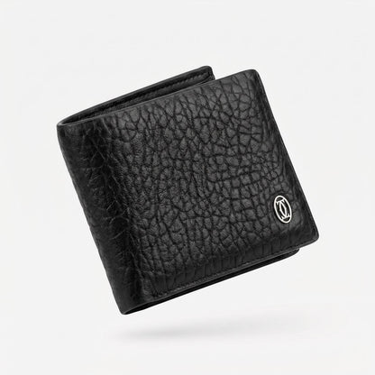 🖤 Cartier Pebbled Leather Bifold Wallet – Classic Black Luxury ✨