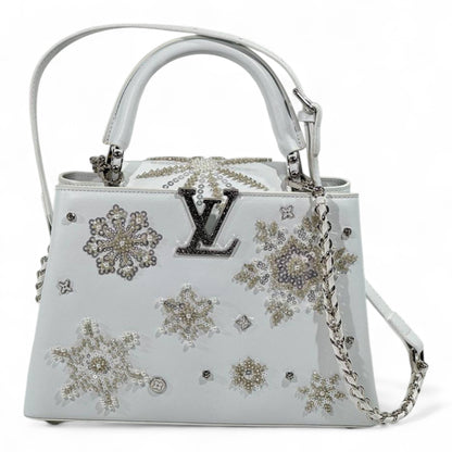 ✨ Louis Vuitton White Snowflake Crystal Capucines – Limited Winter Edition ✨